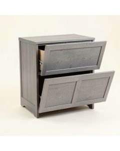 Wren Branch Freestanding Pull-Out Hamper Cabinet - Gray (synthetic illustration; no displayed measurements)
