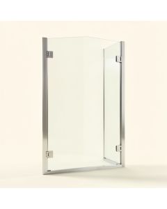 Kinkade Xl 35.25 '' W X 80 '' H Hinged Frameless Shower Door (synthetic illustration; no displayed measurements)