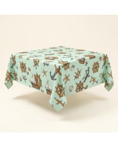 Ships Wheel Tablecloth (synthetic illustration; no displayed measurements)