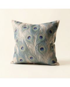 Fransen Peacock Feathers Throw Pillow (synthetic illustration; no displayed measurements)