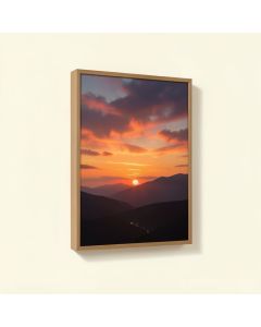 Abstract Sunset Wall Art Print On Wood (synthetic illustration; no displayed measurements)