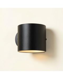 Maple Arc Wall Sconce Mounted On A Plain Wall - Black (synthetic illustration; no displayed measurements)