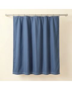 Cedar Canyon Shower Curtain Hanging Flat From A Plain Rod - Blue (synthetic illustration; no displayed measurements)