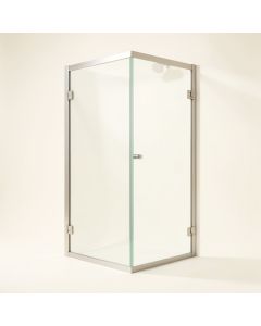 Aqua Fold 33.5 '' W X 72 '' H Pivot Semi-Frameless Shower Door (synthetic illustration; no displayed measurements)