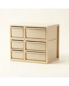 Bay Bend Small-Parts Storage Drawer Cabinet - Beige (synthetic illustration; no displayed measurements)