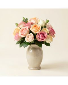Touch Roses Floral Arrangements In Vase (synthetic illustration; no displayed measurements)