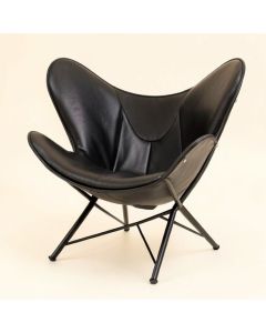 26 '' Wide Genuine Leather Butterfly Chair (synthetic illustration; no displayed measurements)