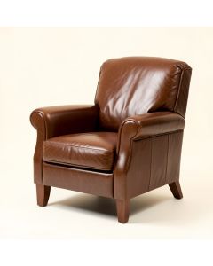 40.5 '' Wide Genuine Leather Club Chair (synthetic illustration; no displayed measurements)