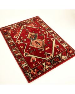 Boyd Geometric Hand-Tufted Wool Red/Multi-Color Area Rug (synthetic illustration; no displayed measurements)
