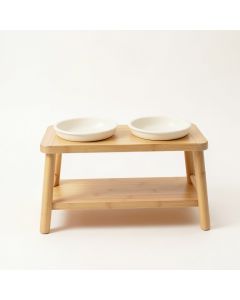 Vale Arc Pet Feeding Stand With Two Plain Empty Bowls - Ivory (synthetic illustration; no displayed measurements)