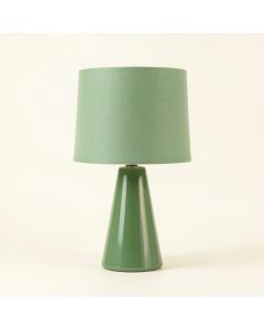 Dune Arc Table Lamp With A Plain Fabric Shade (synthetic illustration; no displayed measurements)