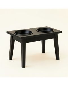 Brook Dale Pet Feeding Stand With Two Plain Empty Bowls - Black (synthetic illustration; no displayed measurements)