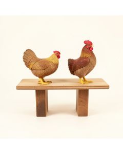 Asgard 2 Piece Hen/Rooster Shelf Sitter Figurine Set (synthetic illustration; no displayed measurements)