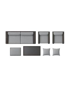 Merlyn Outdoor Sofa, Chair and Ottoman Set (synthetic illustration; no displayed measurements)