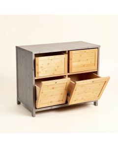 Clay Bluff Freestanding Pull-Out Hamper Cabinet - Gray (synthetic illustration; no displayed measurements)