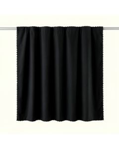 Summit Dell Shower Curtain Hanging Flat From A Plain Rod - Black (synthetic illustration; no displayed measurements)