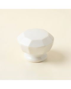 Juniper Branch Cabinet Knob Without Packaging - White (synthetic illustration; no displayed measurements)