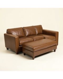 Ledyard Faux Leather Reversible Sofa & Chaise With Ottoman (synthetic illustration; no displayed measurements)