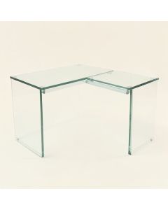 Adeleen Glass L-Shape Desk (synthetic illustration; no displayed measurements)