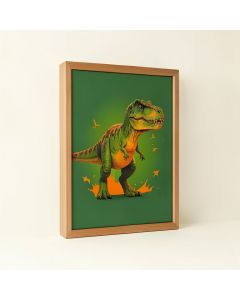 Dinosaur Jumble Graphic Art Print On Wood (synthetic illustration; no displayed measurements)