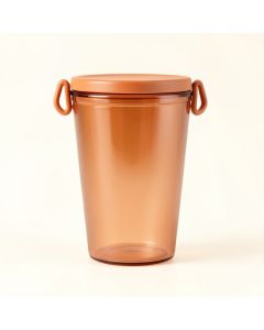 Ridge Arc Storage Canister With Lid - Terracotta (synthetic illustration; no displayed measurements)