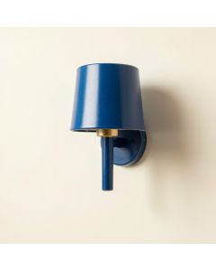 Reed Bend Wall Sconce Mounted On A Plain Wall - Blue (synthetic illustration; no displayed measurements)