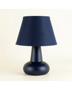 Stone Canyon Table Lamp With A Plain Fabric Shade - Navy (synthetic illustration; no displayed measurements)