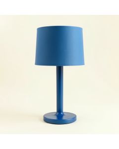 Laurel Bend Table Lamp With A Plain Fabric Shade - Blue (synthetic illustration; no displayed measurements)