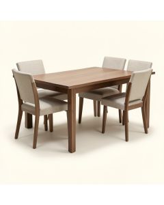 Alyssya Butterfly Leaf Rubberwood Solid Wood Dining Set (synthetic illustration; no displayed measurements)