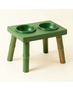 Dawn Brook Pet Feeding Stand With Two Plain Empty Bowls - Green (synthetic illustration; no displayed measurements)