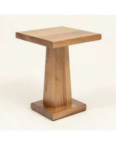 Mader Solid Wood Pedestal End Table (synthetic illustration; no displayed measurements)