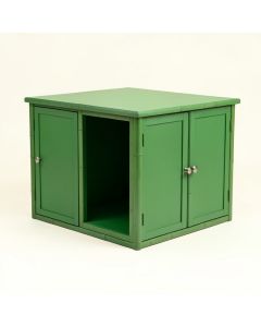 Aspen Arc Empty Furniture-Style Litter Enclosure (synthetic illustration; no displayed measurements)