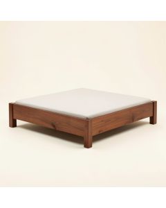 Solid Wood Low Profile Platform Bed (synthetic illustration; no displayed measurements)