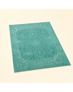 Delray Geometric Teal Outdoor Area Rug (synthetic illustration; no displayed measurements)