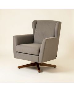 Hemsley 29.5 '' Wide Polyester Swivel Wingback Chair (synthetic illustration; no displayed measurements)