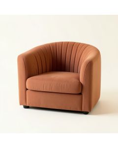 Shore Branch Upholstered Armchair - Terracotta (synthetic illustration; no displayed measurements)