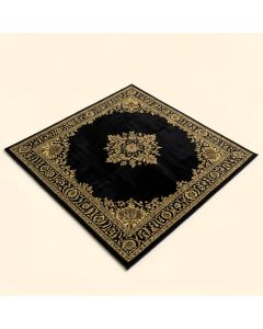 Wool Hand-Tufted Black/Gold Area Rug (synthetic illustration; no displayed measurements)