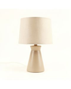 Birch Bluff Table Lamp With A Plain Fabric Shade - Beige (synthetic illustration; no displayed measurements)