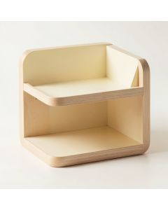 Oak Arc Empty Mug-Storage Cabinet Insert - Cream (synthetic illustration; no displayed measurements)
