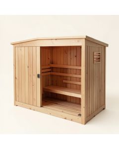 Newport Cedar 4 Person Sauna (synthetic illustration; no displayed measurements)