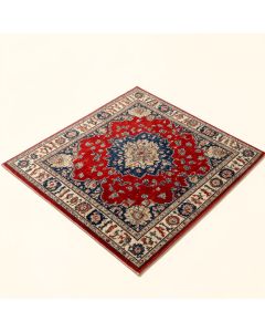 Sohara Oriental Machine Made Power Loom Wool/Polyester Red/Blue/Beige Area Rug (synthetic illustration; no displayed measurements)