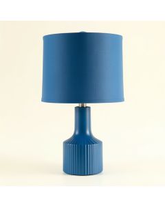 Wren Bend Table Lamp With A Plain Fabric Shade - Blue (synthetic illustration; no displayed measurements)