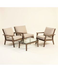 4 Pieces Patio Furniture Set Outdoor Garden Patio Conversation Sets Poolside Lawn (synthetic illustration; no displayed measurements)