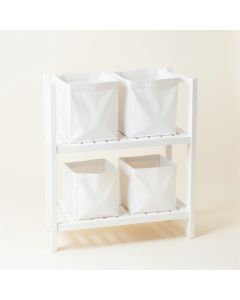 Alder Bluff Laundry Sorting Station With Plain Removable Bags - White (synthetic illustration; no displayed measurements)