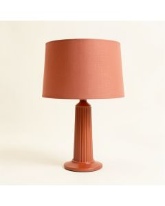 Laurel Branch Table Lamp With A Plain Fabric Shade - Terracotta (synthetic illustration; no displayed measurements)