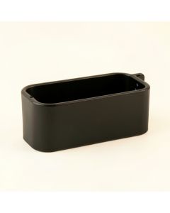 Cedar Bluff Empty Railing Planter With Integral Brackets - Black (synthetic illustration; no displayed measurements)