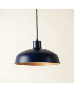 Ridge Bridge Pendant Light Suspended From One Plain Cable - Navy (synthetic illustration; no displayed measurements)