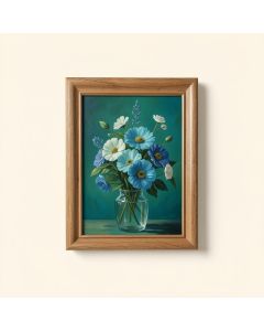 Flowers In Unity Teal By David Bromstad - Picture Frame Painting Print On Plastic (synthetic illustration; no displayed measurements)