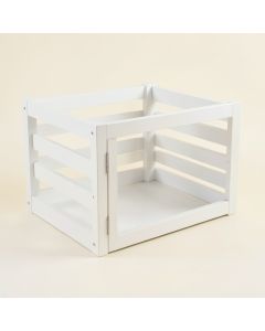 Dawn Bridge Empty Furniture-Style Pet Crate - White (synthetic illustration; no displayed measurements)