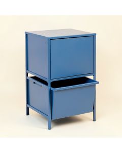 Clay Canyon Freestanding Pull-Out Hamper Cabinet - Blue (synthetic illustration; no displayed measurements)